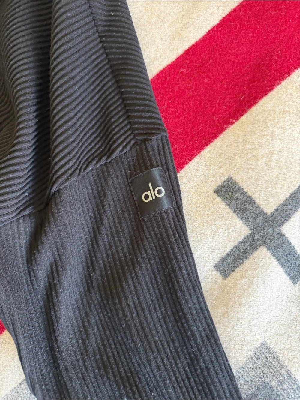 Women’s ALO Yoga Black Ribbed Hoodie & Joggers Set - Picture 5 of 6